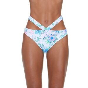 Breaking Waves Criss-cross Multi-Colored Bikini Bottoms, Sz M